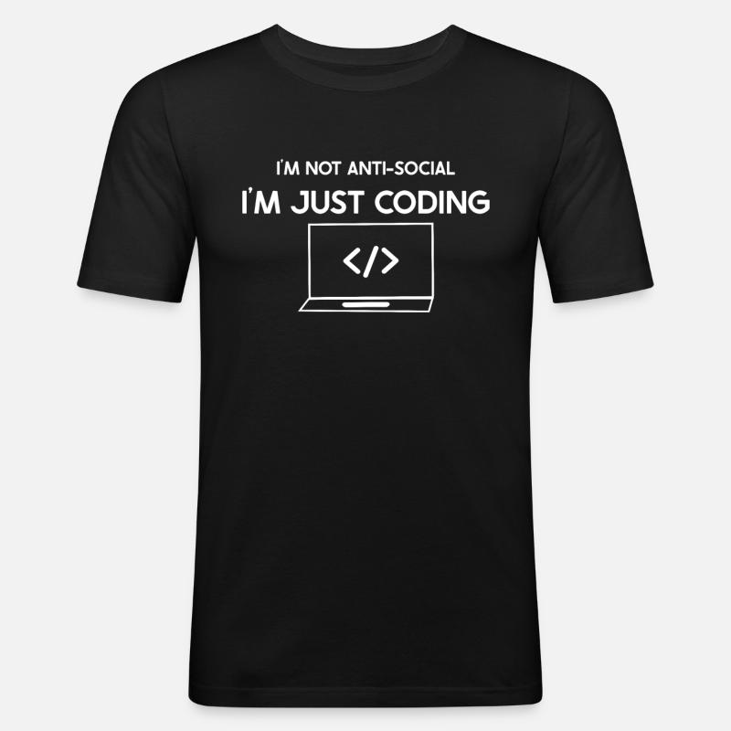 Software Developer, Computer Engineer, Nerd - Men's Slim Fit T-Shirt - black