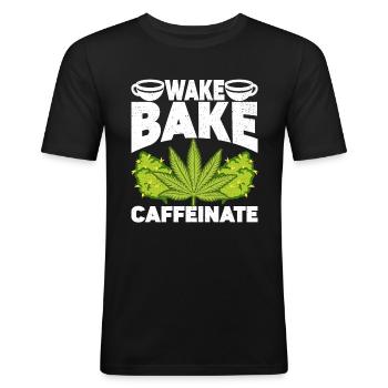 Weed Coffee Cannabis Stoner Caffeine Ganja - Men's Slim Fit T-Shirt - black - Front - Nik (191cm)