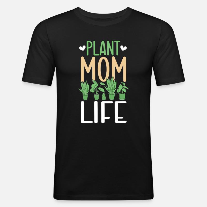 Pflanzenmutter Mutter Gartenpflanzen Blume - Männer Slim Fit T-Shirt - Schwarz