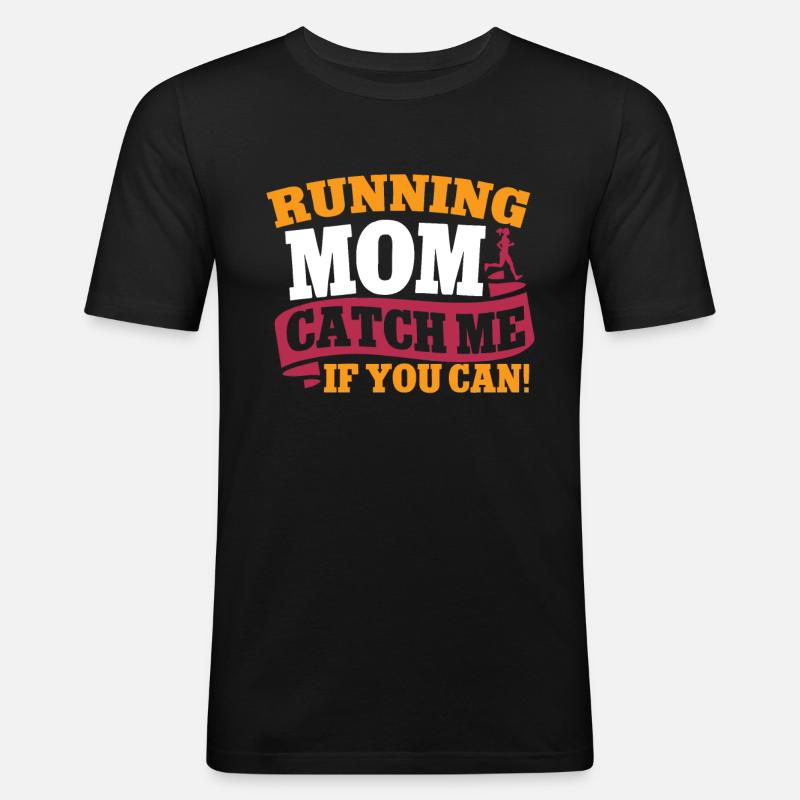 Running Mom Marathon Runner Jogging - Men's Slim Fit T-Shirt - black