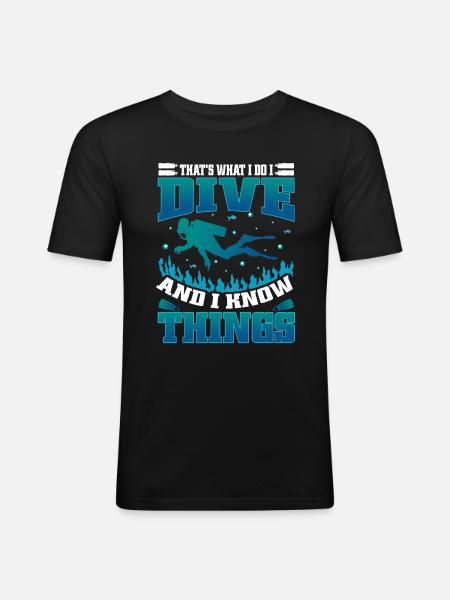 Diving Diver Ocean Lovers - Men's Slim Fit T-Shirt - black
