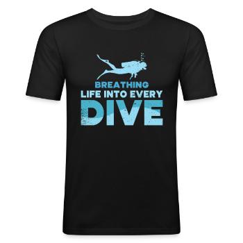 Diving Diver Ocean Lovers - Men's Slim Fit T-Shirt - black - Front - Nik (191cm)