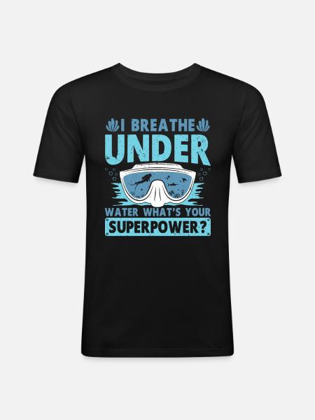 Diving Diver Ocean Lovers - Men's Slim Fit T-Shirt - black