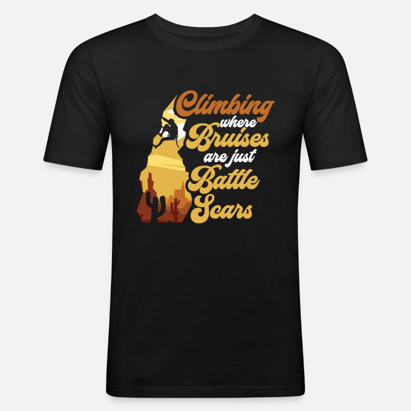 Klettern Mountain Boulder Climble Climber - Männer Slim Fit T-Shirt - Schwarz