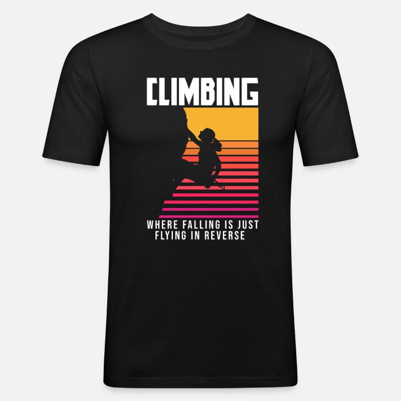 Klettern Mountain Boulder Climble Climber - Männer Slim Fit T-Shirt - Schwarz