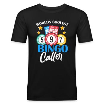 Bingo Caller Bingo Player Gambling Lottery - Men's Slim Fit T-Shirt - black - Front - Nik (191cm)