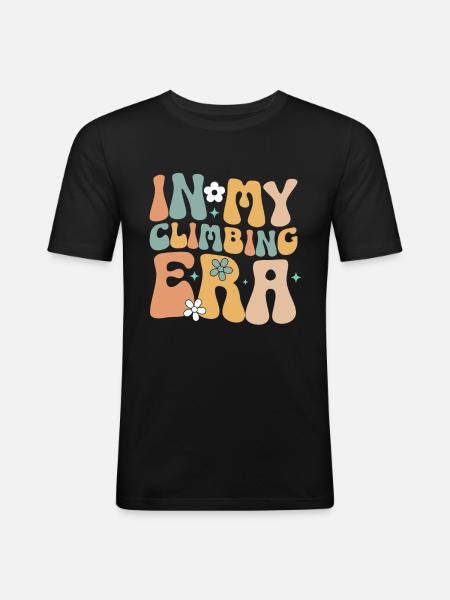 Rock Climber Climbing Mountain - Men's Slim Fit T-Shirt - black