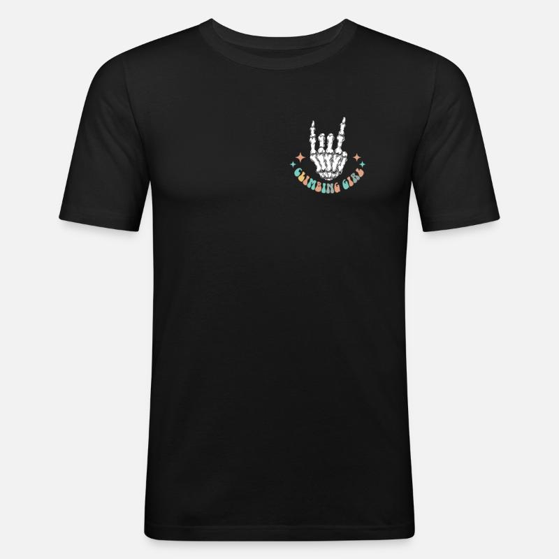 Rock Kletterer Klettern Berg - Männer Slim Fit T-Shirt - Schwarz