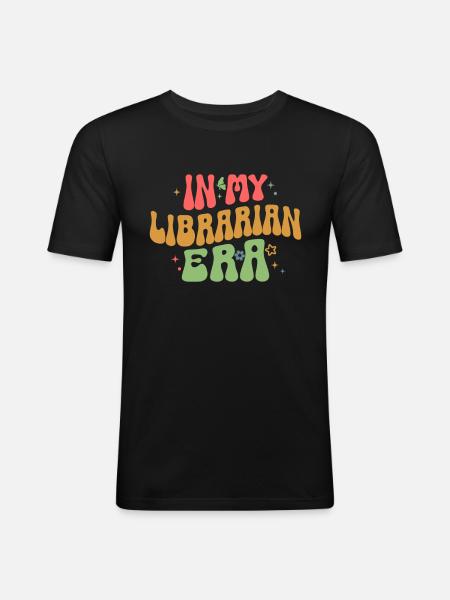 Groovy Reading Librarian Funny Library - Men's Slim Fit T-Shirt - black