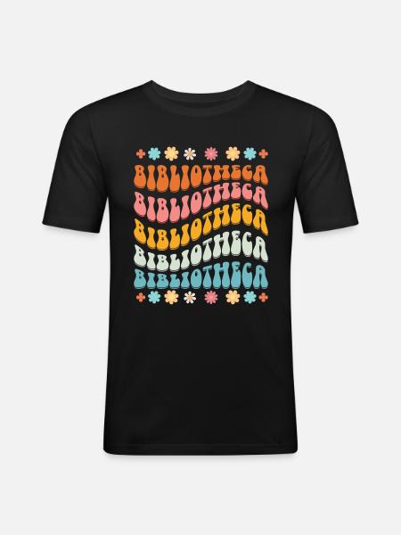 Groovy Reading Librarian Funny Library - Men's Slim Fit T-Shirt - black