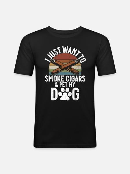 Cigar Smoker - Men's Slim Fit T-Shirt - black