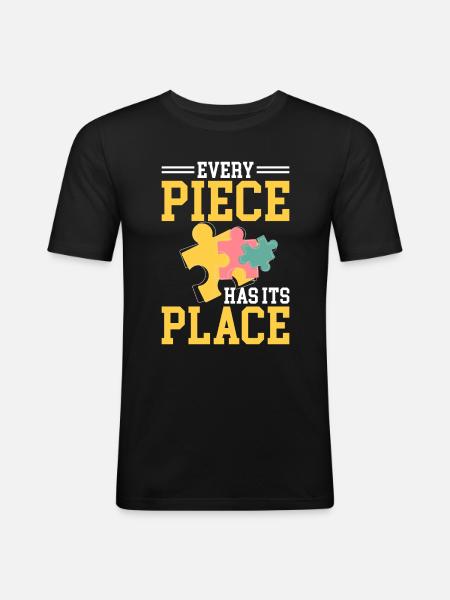 Jigsaw Puzzle Piece Puzzle Lover - Men's Slim Fit T-Shirt - black