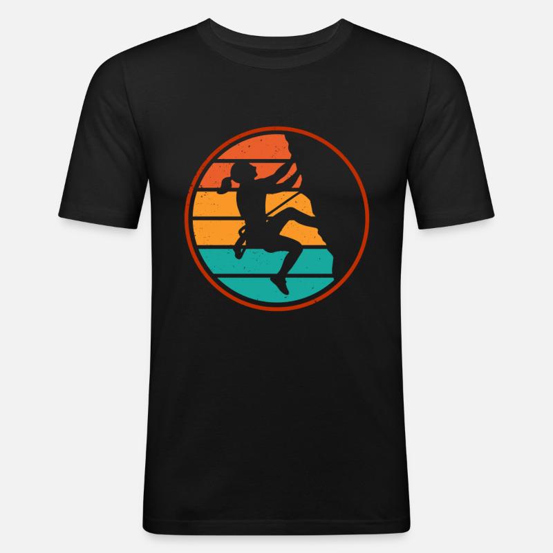 Klettern Mountain Boulder Climble Kletterer - Männer Slim Fit T-Shirt - Schwarz