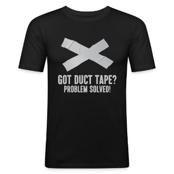 Ruban adhésif Engineer Humorous pour hommes - T-shirt près du corps Homme - noir - Devant - Nik (191cm)