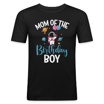 Astronautes de l’espace de la mère de la fille d’anniversaire - T-shirt près du corps Homme - noir - Devant - Nik (191cm)