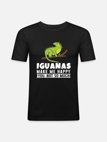 Iguanian Reptile Lover Herpetologist - Men's Slim Fit T-Shirt - black