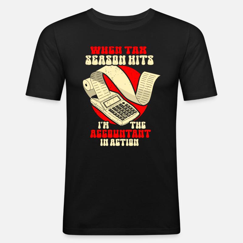 Secrétaire Comptable des Comptables Comptabilité - T-shirt près du corps Homme - noir