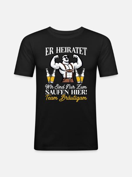 Le marié Funny EVJ - T-shirt près du corps Homme - noir