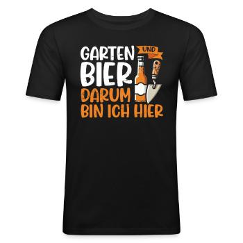 Beer Garden Gardening Allotment Gardener Gardener - Men's Slim Fit T-Shirt - black - Front - Nik (191cm)