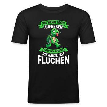 Ich Werde Nicht Aufgeben Schildkröte Läufer - Männer Slim Fit T-Shirt - Schwarz - Vorne - Nik (191cm)