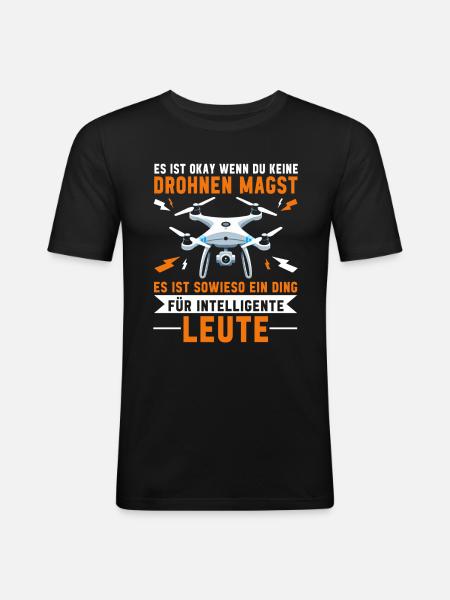 Drone Pilot Quadcopter Flying Quadcopter - Men's Slim Fit T-Shirt - black