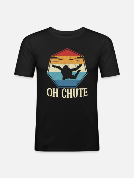 Parachute Fire Camp -Junkie -Parachutist - Men's Slim Fit T-Shirt - black