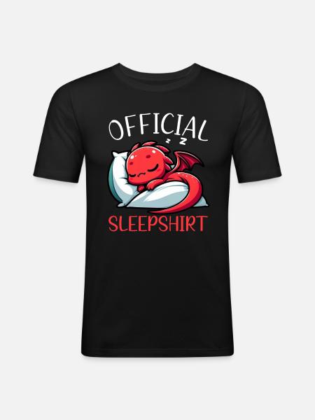 Official Sleeper Dragon Sweet Lazy - Men's Slim Fit T-Shirt - black