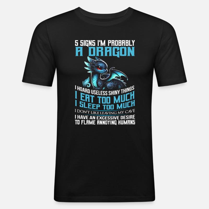 Dragon Creatures Medieval Dragon - Men's Slim Fit T-Shirt - black