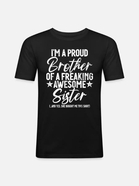 Sister Brother Matching Siblings Twins - Men's Slim Fit T-Shirt - black