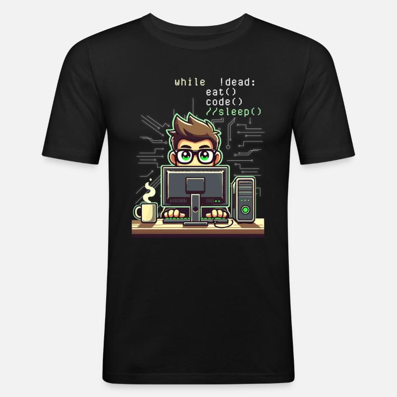 Programmierer Computercodierungssoftwareentwickler - Männer Slim Fit T-Shirt - Schwarz