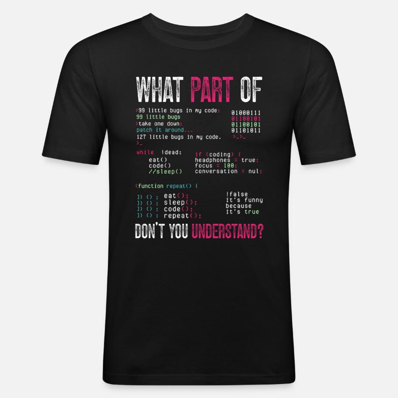 Programmierer Computercodierungssoftwareentwickler - Männer Slim Fit T-Shirt - Schwarz