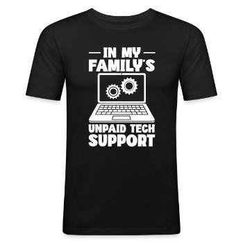 Programmeur, Codage informatique, Développeur de logiciels - T-shirt près du corps Homme - noir - Devant - Nik (191cm)