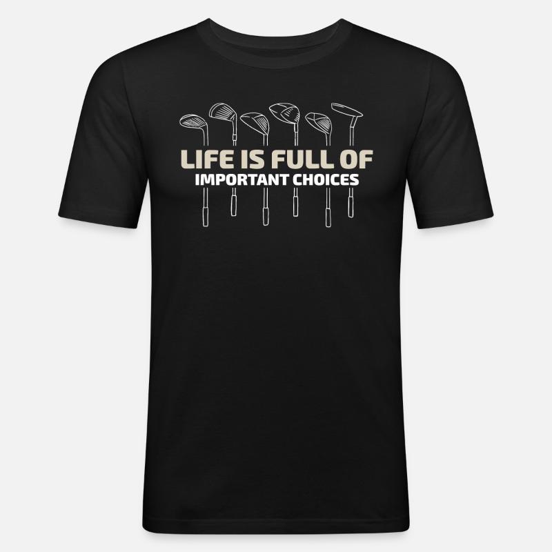 Golf Golfschläger - Männer Slim Fit T-Shirt - Schwarz