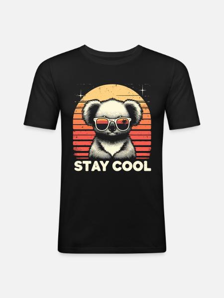 koala stay cool - Men's Slim Fit T-Shirt - black