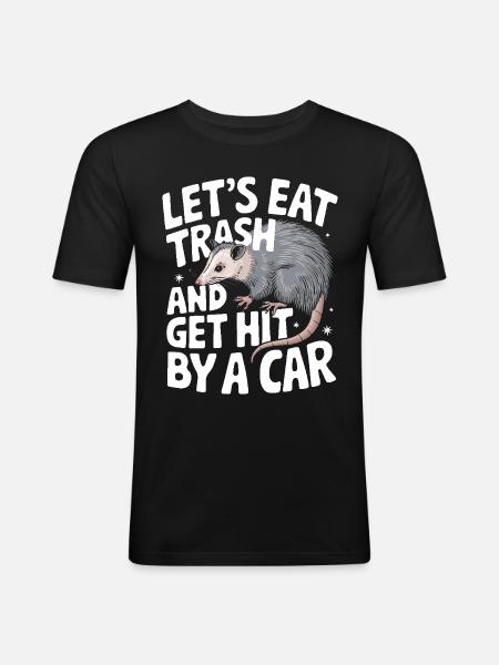 Opossum Possum Animal - Men's Slim Fit T-Shirt - black