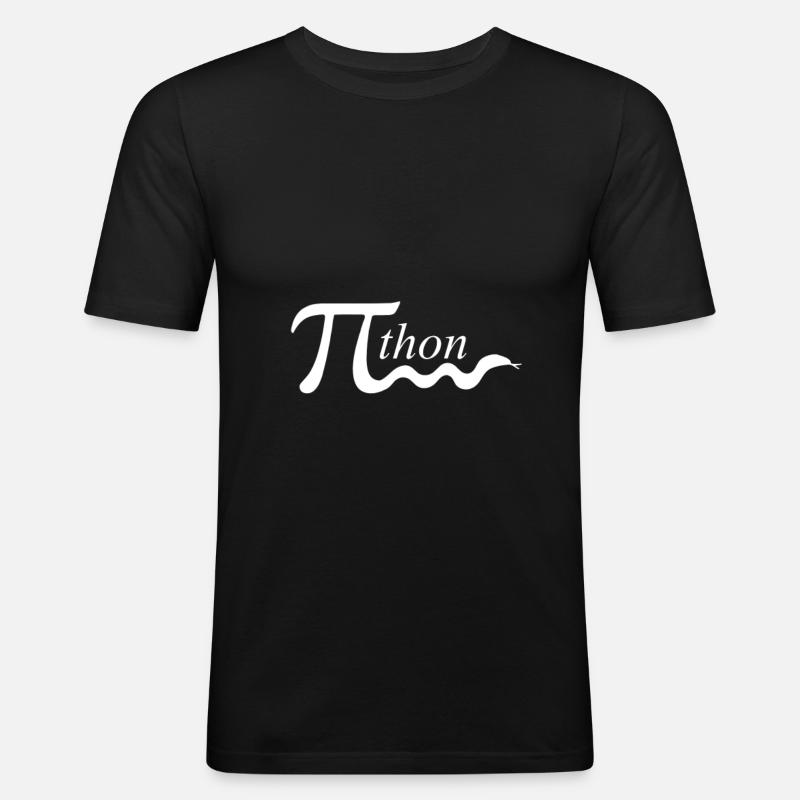 pi python mathewitz - Männer Slim Fit T-Shirt - Schwarz