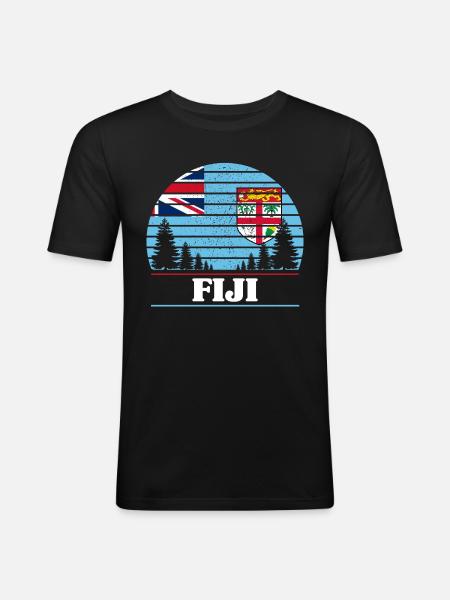 Fidji - T-shirt près du corps Homme - noir