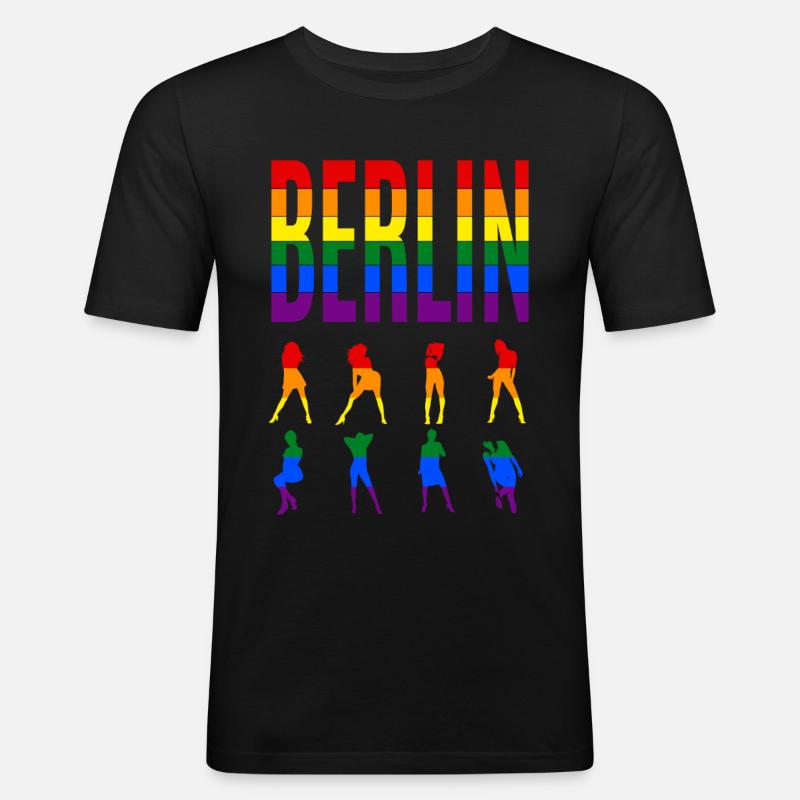 Berlin - Männer Slim Fit T-Shirt - Schwarz