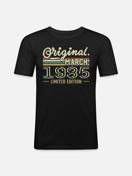 Born in March 1985 Birthday Gift March 1985 - Men's Slim Fit T-Shirt - black