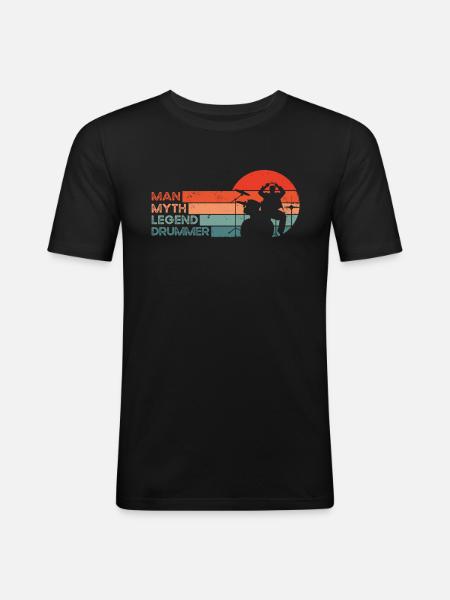 Drummer Percussionist & Drummer - Men's Slim Fit T-Shirt - black