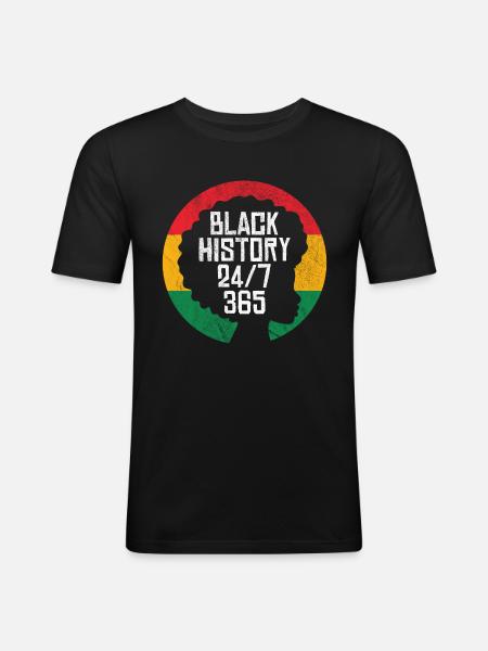 Black History 247 365 - Men's Slim Fit T-Shirt - black