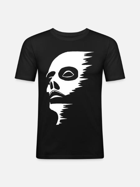 Visage fantomatique - T-shirt près du corps Homme - noir