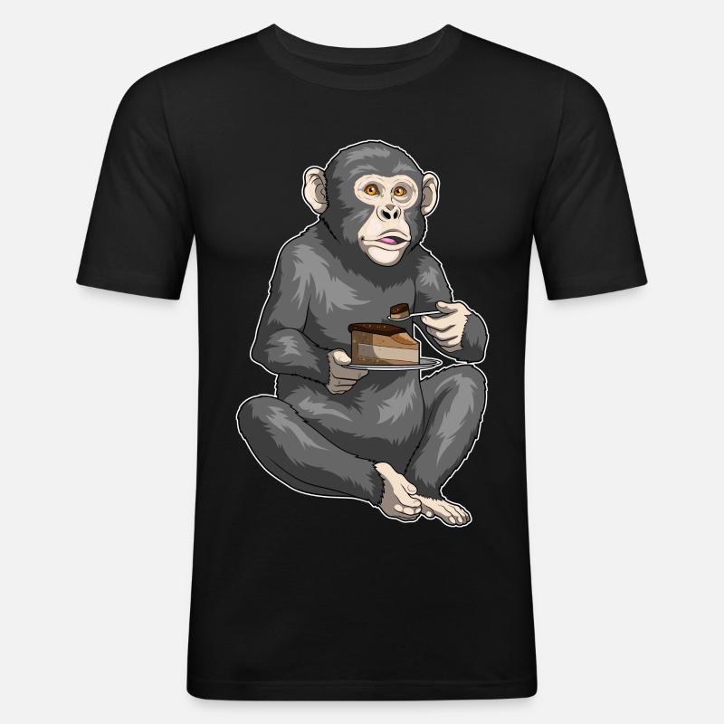 Monkey Birthday Cake - Men's Slim Fit T-Shirt - black