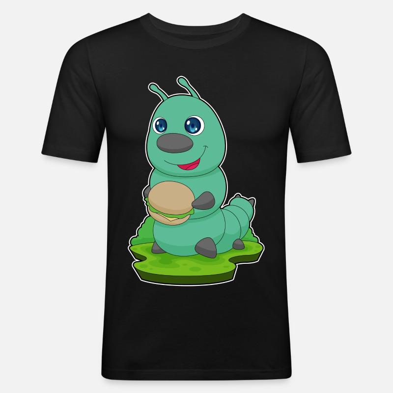 Raupe Burger - Männer Slim Fit T-Shirt - Schwarz