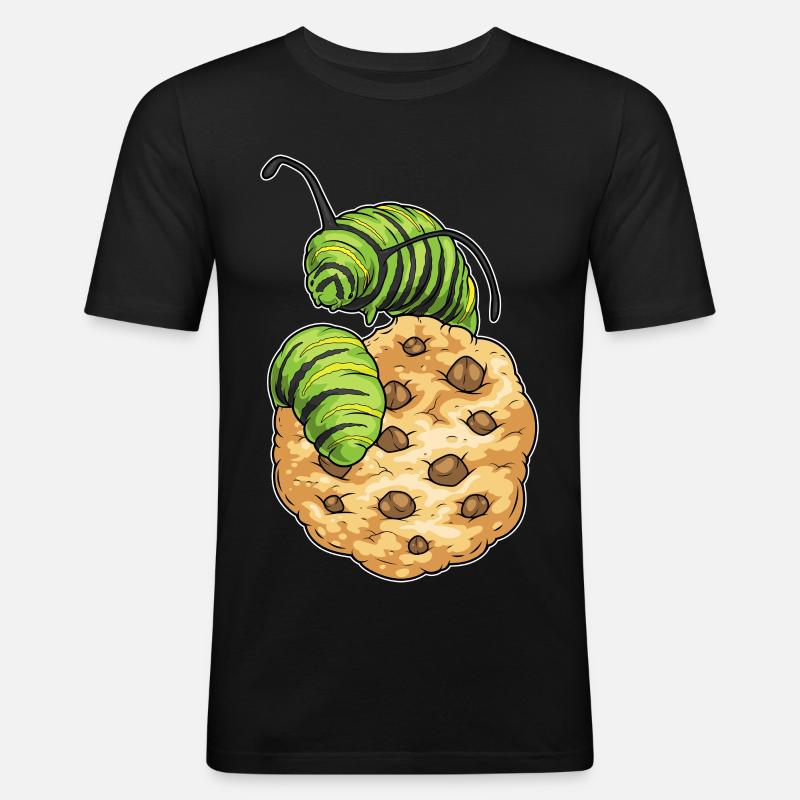 Biscuit chenille - T-shirt près du corps Homme - noir