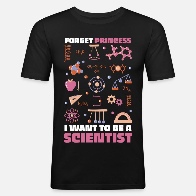 Ich will Wissenschaftler sein – bunte Doodles - Männer Slim Fit T-Shirt - Schwarz