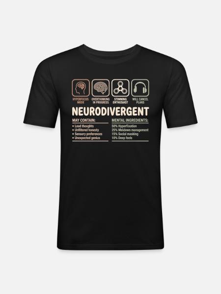 Neurodivergent Facts Neurodiversity Design - Men's Slim Fit T-Shirt - black