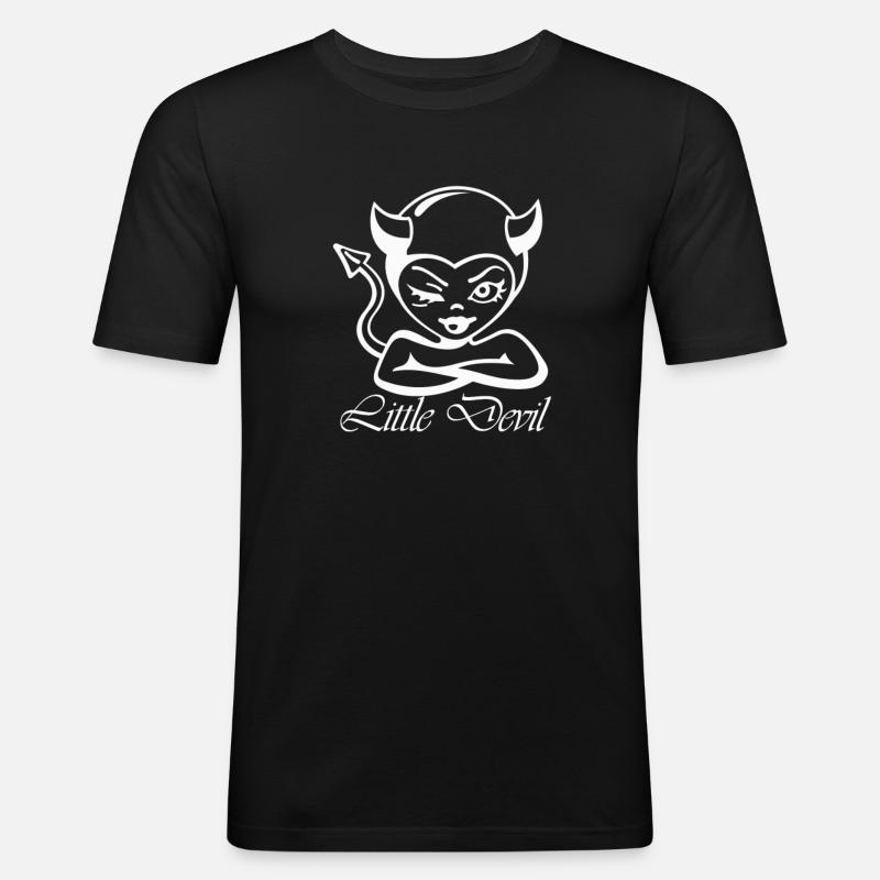 Little devil - Männer Slim Fit T-Shirt - Schwarz