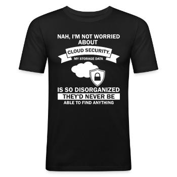 Conception de la cybersécurité pour les pirates informatiques et la cybersécurité - T-shirt près du corps Homme - noir - Devant - Nik (191cm)