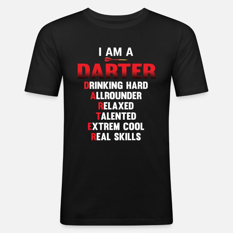 Darts - Männer Slim Fit T-Shirt - Schwarz